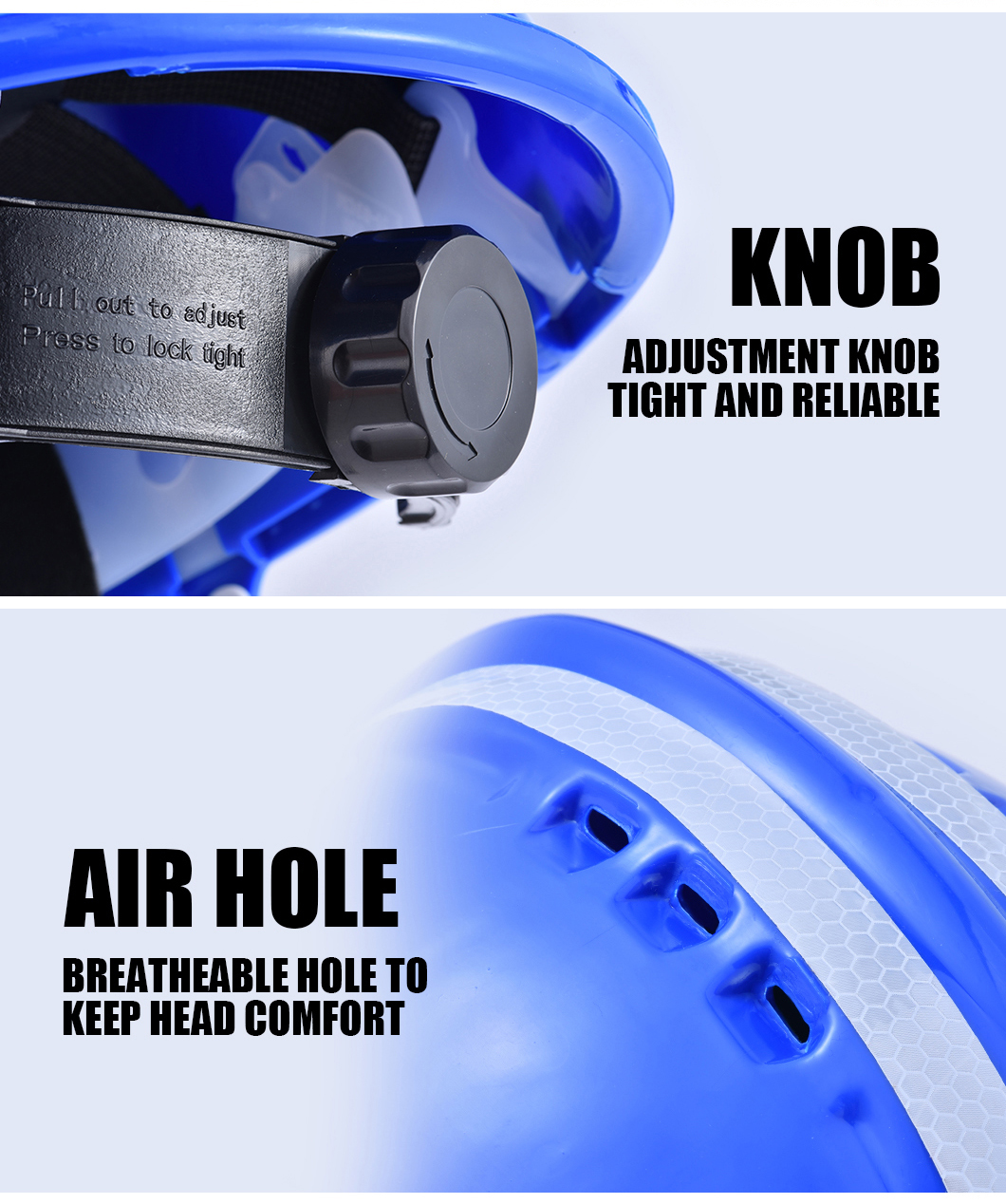 Casco di sicurezza di tipo riflettente blu W-036 blu