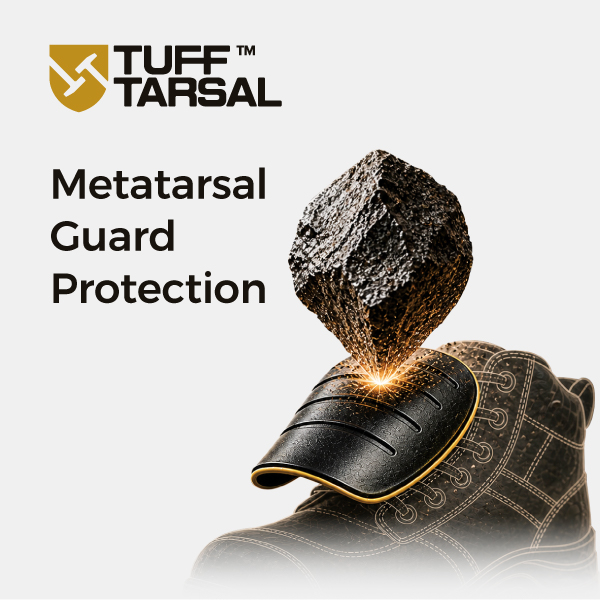 Tecnologia di protezione metatarsale TuffTarsal™ per calzature di sicurezza resistenti agli urti