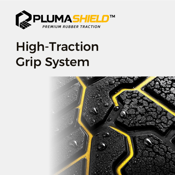 Tecnologia di trazione della suola PlumaShield™ per calzature di sicurezza antiscivolo